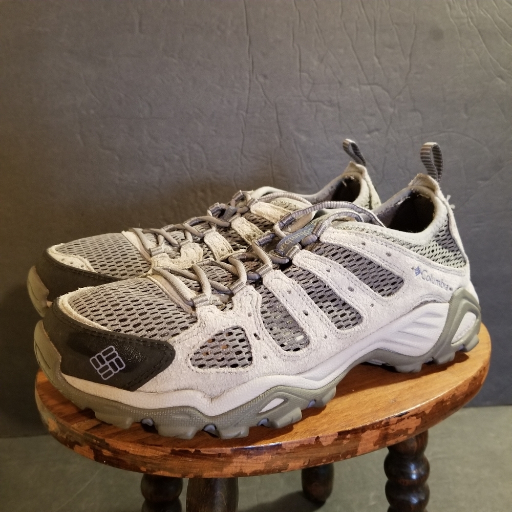 Columbia Omni Grip Techlite Suede Mesh Hiking Outdoor Shoes Sz 8.5 Gray